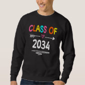 Class Of 2034 Grow With Me First Day Of School Gra Sweatshirt (Vorderseite)
