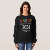 Class Of 2034 Grow With Me First Day Of School Gra Sweatshirt (Vorne ganz)