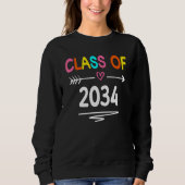 Class Of 2034 Grow With Me First Day Of School Gra Sweatshirt (Vorderseite)