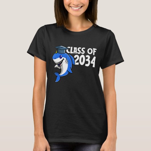 Class Of 2034 Shark Graduate Pre K Kindergarten Pr T-Shirt (Vorderseite)