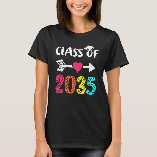 Class Of 2035 First Day Of School Grow With Me Gra T-Shirt (Vorderseite)