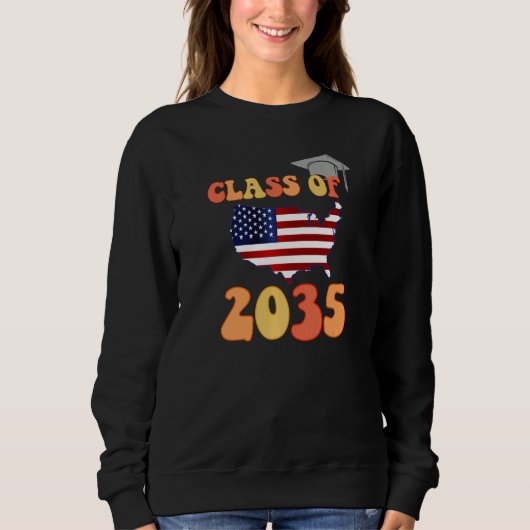 Class of 2035 Grow With Me First Day of School Gra Sweatshirt (Vorderseite)