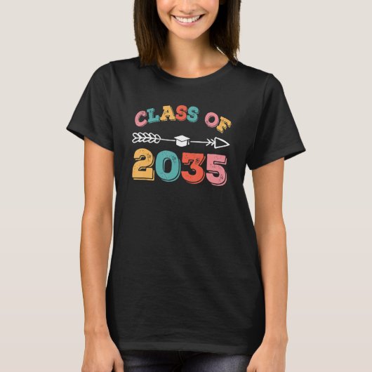 Class Of 2035 Grow With Me First Day Of School Gra T-Shirt (Vorderseite)