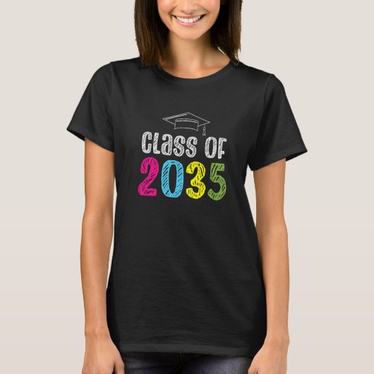 Class Of 2035 Kindergarten First Day Back to Schoo T-Shirt (Vorderseite)