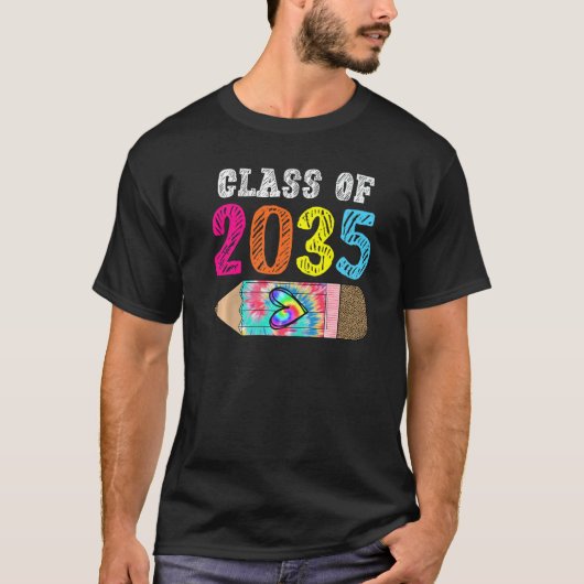 Class Of 2035 Leopard Pre k Grow with Me Graduatio T-Shirt (Vorderseite)