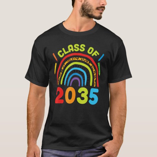 Class of 2035 Rainbows Grow Back to School Grad P T-Shirt (Vorderseite)