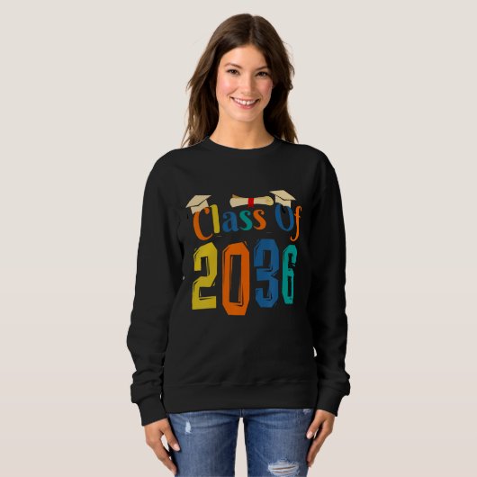 Class of 2036 Grow With Me First Day of School Gra Sweatshirt (Vorne ganz)