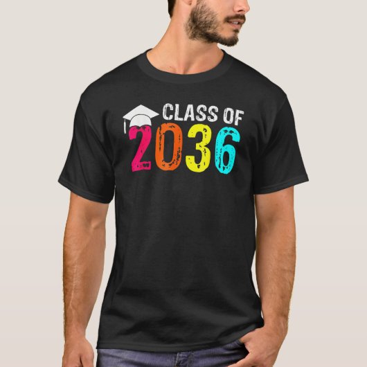 Class Of 2036 Grow With Me Kindergarten Pre K Grad T-Shirt (Vorderseite)