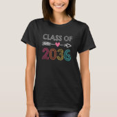Class Of 2036 Kindergarten Pre K Grow With Me Grad T-Shirt (Vorderseite)