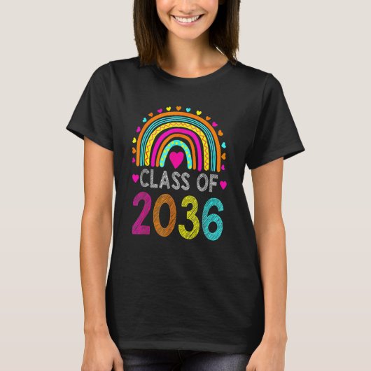 Class Of 2036 Rainbow Pre K Kindergarten Graduatio T-Shirt (Vorderseite)