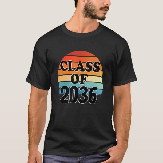 Class Of 2036 Senior Graduate Retro Graduation T-Shirt (Vorderseite)