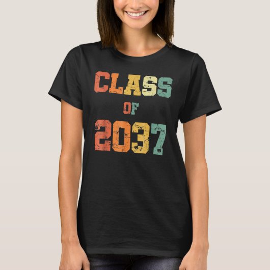 Class Of 2037 Grow With Me First Day Of School T-Shirt (Vorderseite)