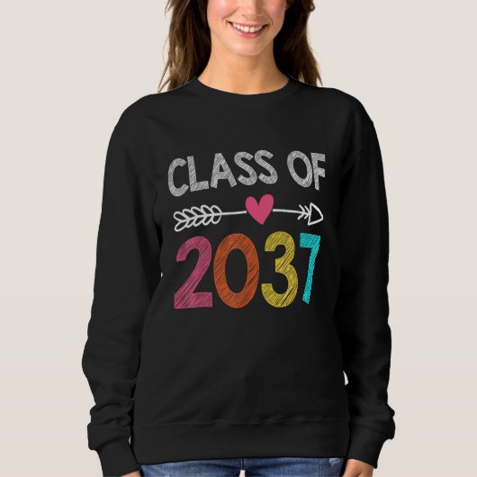 Class Of 2037 Kindergarten Pre K Grow With Me Grad Sweatshirt (Vorderseite)