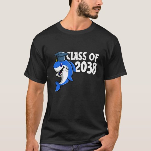 Class Of 2038 Shark Graduate Pre K Kindergarten Pr T-Shirt (Vorderseite)