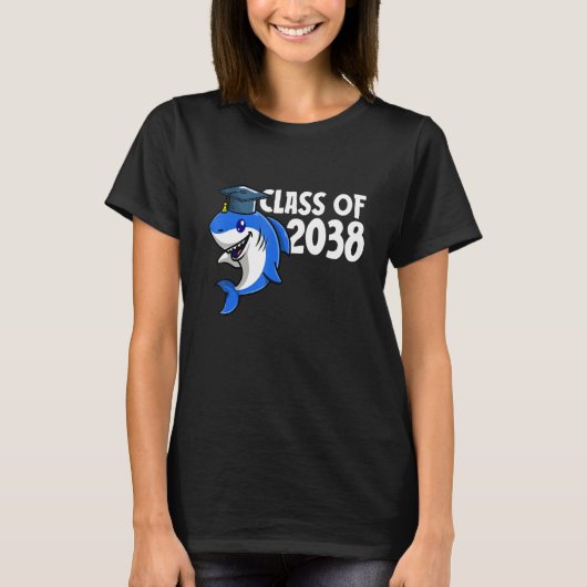 Class Of 2038 Shark Graduate Pre K Kindergarten Pr T-Shirt (Vorderseite)