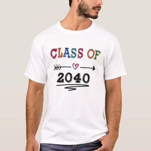 Class Of 2040 Grow With Me First Day Of School Gra T-Shirt (Vorderseite)
