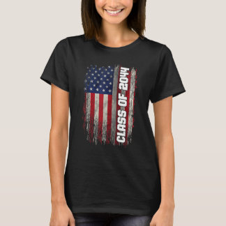 Class of 2044  Senior 2044 USA American Flag T-Shirt