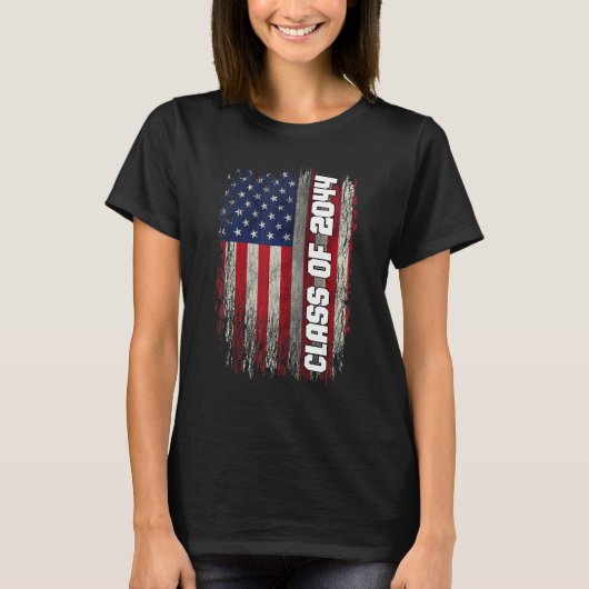 Class of 2044  Senior 2044 USA American Flag T-Shirt (Vorderseite)