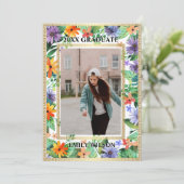 Class of 20XX Floral Photo Graduation Announcement (Stehend Vorderseite)