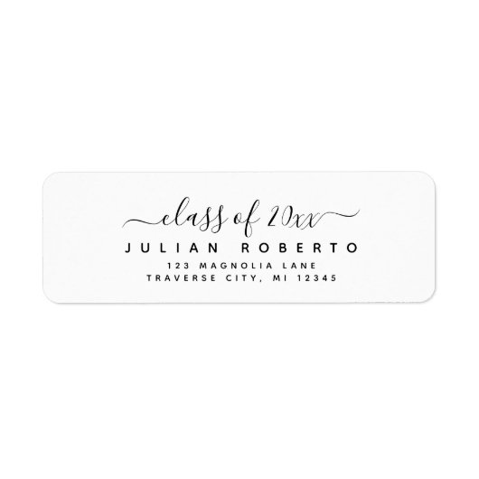 Class of 20xx graduation return address labels (Vorne)