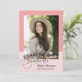 Class of 20XX Modern Photo Graduation Announcement Einladung (Stehend Vorderseite)
