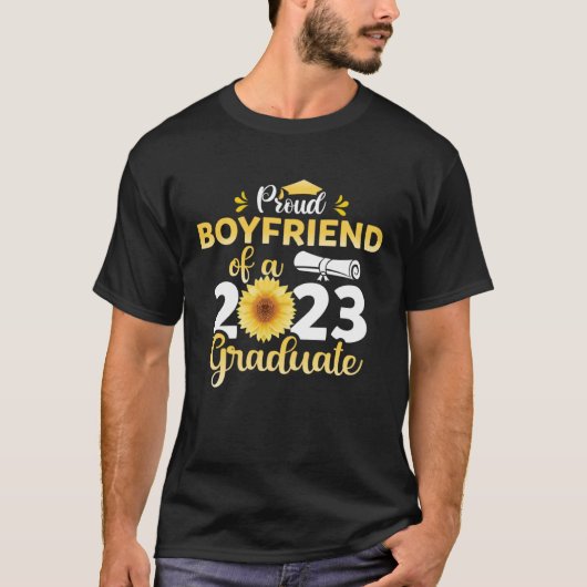 Class Of 23 Graduate Sunflower Proud Boyfriend Of T-Shirt (Vorderseite)