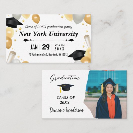 class of business cards graduate visitenkarte (Vorne/Hinten)