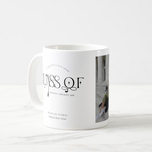 Class Of | Graduation Two Photo Coffee Mug Kaffeetasse (Vorderseite Links)