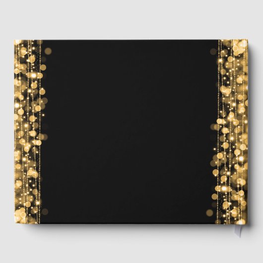 "Class of" Graduierungsparty Gold Lights & Glitzer Gästebuch (Rückseite)