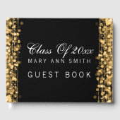 "Class of" Graduierungsparty Gold Lights & Glitzer Gästebuch (Vorderseite)