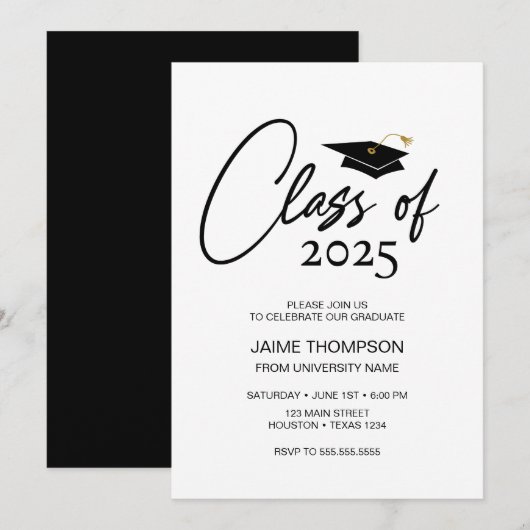 Class of Modern Graduation Invitation Einladung (Vorne/Hinten)