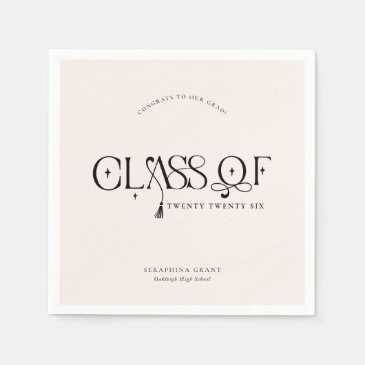 Class Of | Modern Personalized Graduation Party Serviette (Vorderseite)