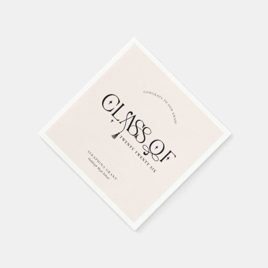 Class Of | Modern Personalized Graduation Party Serviette (Ecke)