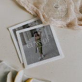 Class Of | Modern Personalized Graduation Photo Serviette