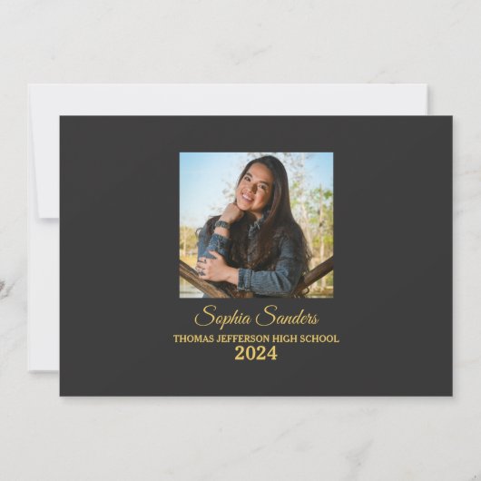 Class of Party Graduation Elegant 2 photos Einladung (Rückseite)