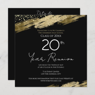 Class Reunion With Details Gold Black Invitation Einladung