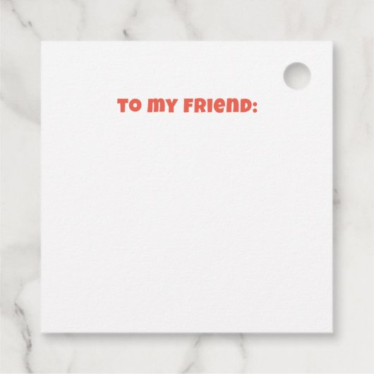 Class Valentines Lucky Duck Rubber Ducky Geschenkanhänger (Rückseite)