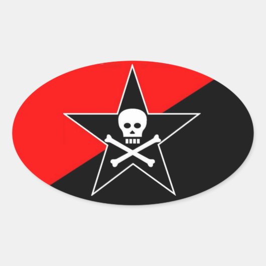 class war anarchist oval sticker (Vorderseite)