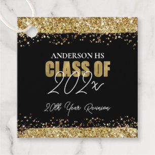 Class Wiedersehen Black and Gold Glitzer Geschenkanhänger