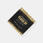 Class Wiedersehen Black and Gold Glitzer Serviette (Ecke)