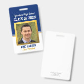 Class Wiedersehen Blue und Gold Foto ID Abzeichen Ausweis (Vorder- & Rückseite)