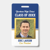 Class Wiedersehen Blue und Gold Foto ID Abzeichen Ausweis (Vorderseite)