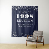 Class Wiedersehen Foto Booth Navy Blue Background Wandteppich (Beispiel)