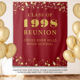 Class Wiedersehen Foto Stand Red Gold Hintergrund Wandteppich