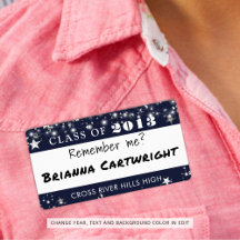 Class Wiedersehen Navy Blue Silver Name Tag