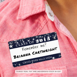 Class Wiedersehen Navy Blue Silver Name Tag