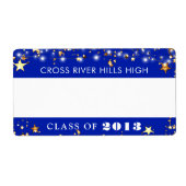 Class Wiedersehen Royal Blue Gold Stars Namensmark (Vorne)