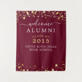 Class Wiedersehen Welcome Alumni Burgundy Gold Sta Wandteppich (Vorderseite)