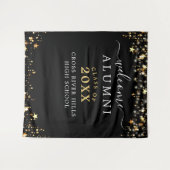 Class Wiedersehen Welcome Black Gold Stars Confett Wandteppich (Vorderseite (Horizontal))