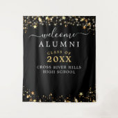 Class Wiedersehen Welcome Black Gold Stars Confett Wandteppich (Vorderseite)